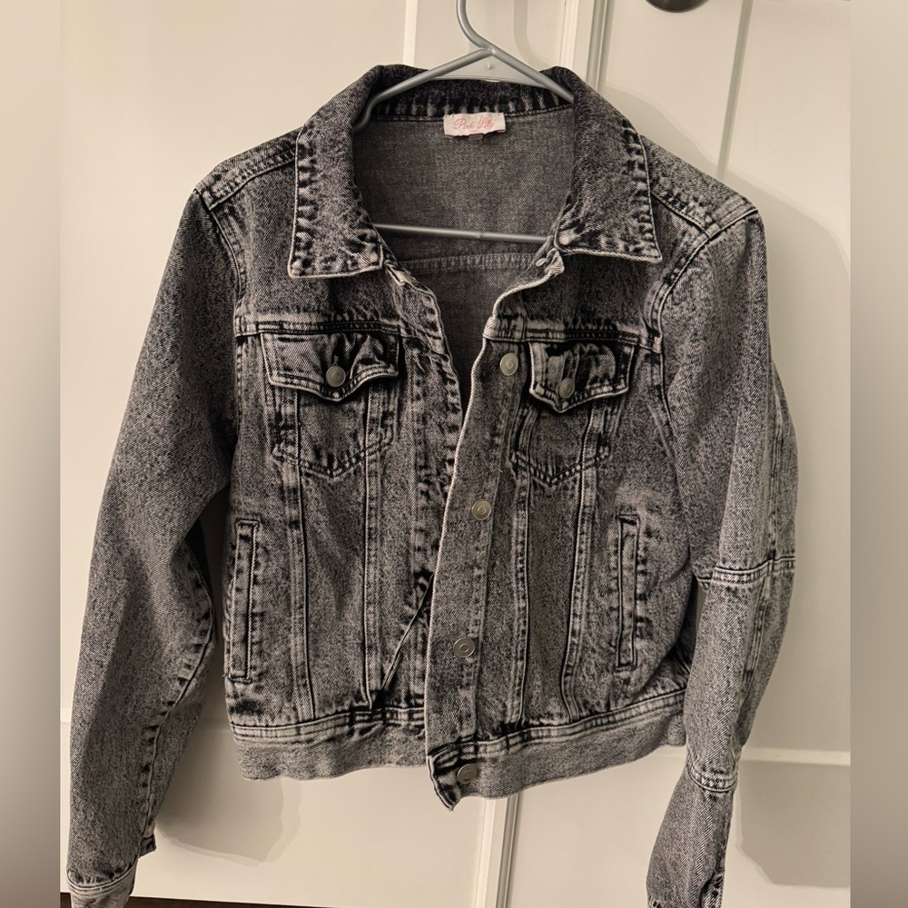 Pink Lily Charcoal Denim Jacket - Size L